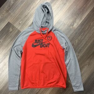 Women's Nike United States Olympic Team Pyeongchang Korea Red Gray Hoodie Medium
